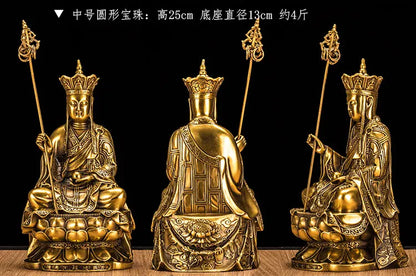 TOP GOOD Jiuhua Ksitigarbha Bodhisattva Buddha figure - Buddhist HOME family   Protection copper Sculpture statue  25CM