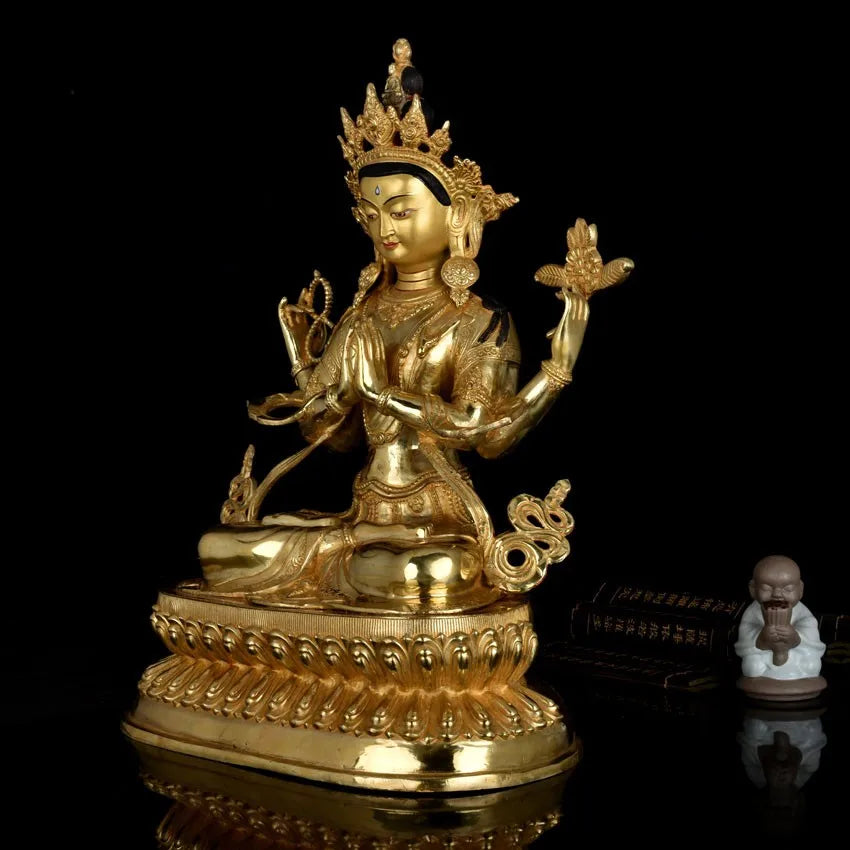 TOP GOOD LARGE Buddha # HOME Talisman   Protection # Tibetan Buddhism the Buddha Four-armed Avalokitesvara Bidhisattva  49 CM
