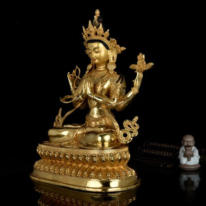 TOP GOOD LARGE Buddha # HOME Talisman   Protection # Tibetan Buddhism the Buddha Four-armed Avalokitesvara Bidhisattva  49 CM