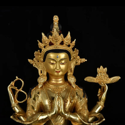 TOP GOOD LARGE Buddha # HOME Talisman   Protection # Tibetan Buddhism the Buddha Four-armed Avalokitesvara Bidhisattva  49 CM