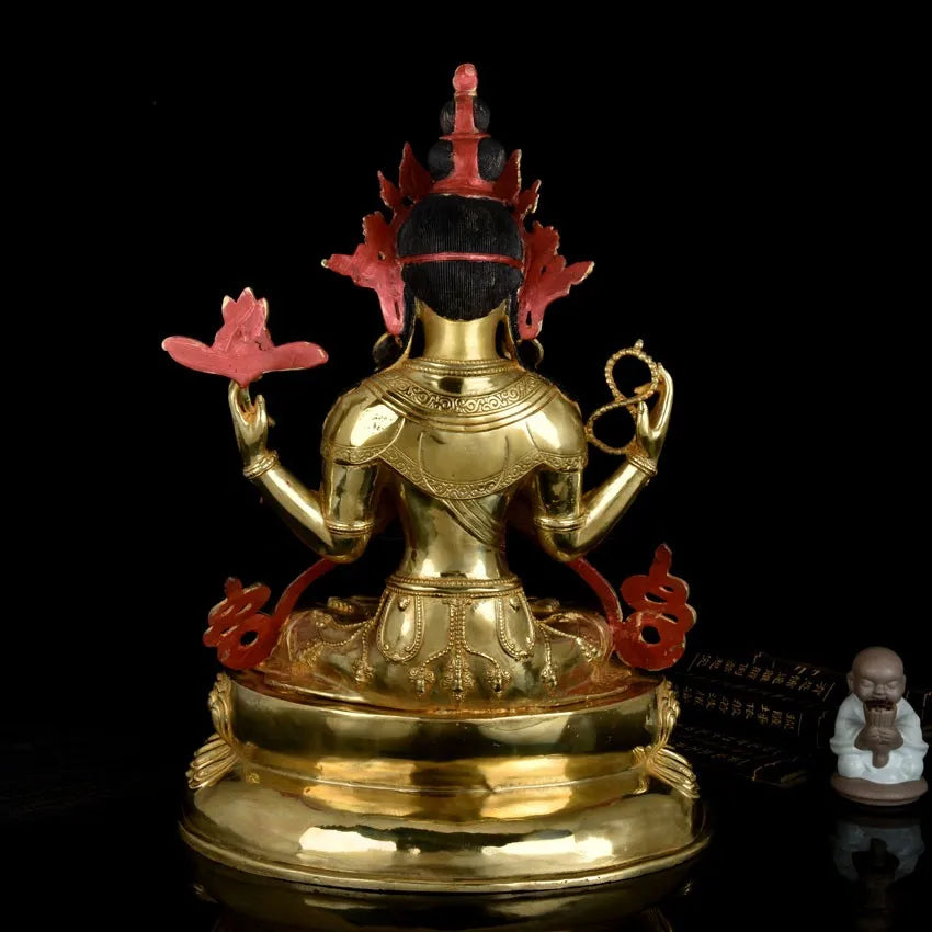 TOP GOOD LARGE Buddha # HOME Talisman   Protection # Tibetan Buddhism the Buddha Four-armed Avalokitesvara Bidhisattva  49 CM