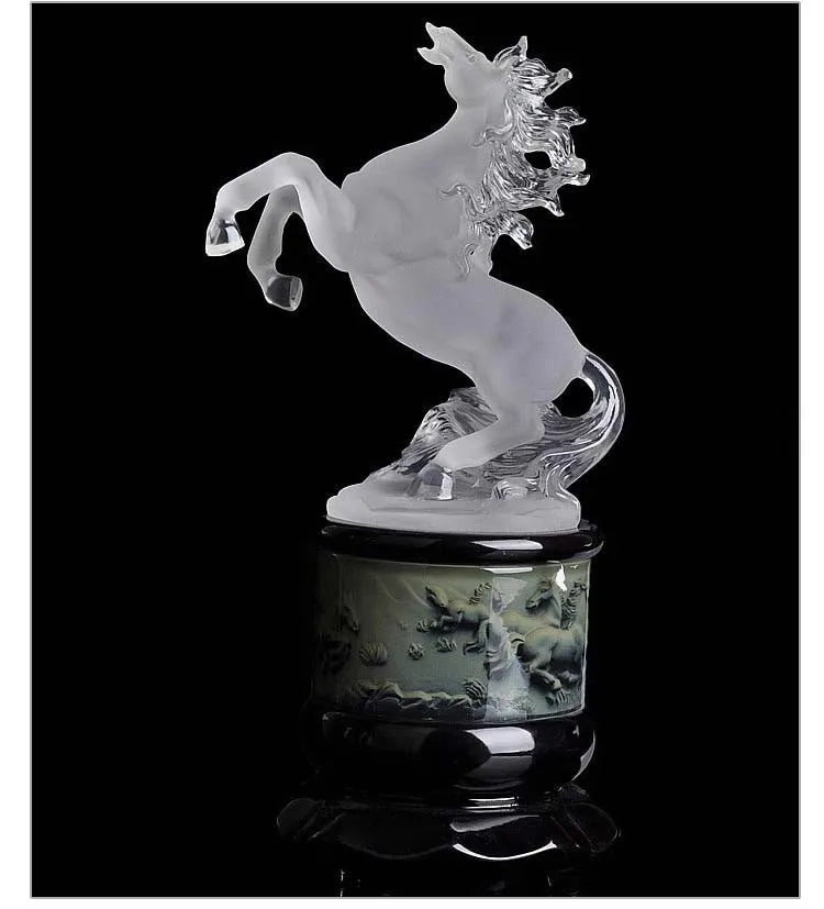 TOP GOOD LARGE # office home efficacious FENG SHUI Talisman Protection Money Drawing crystal 3D HORSE Sculpture
