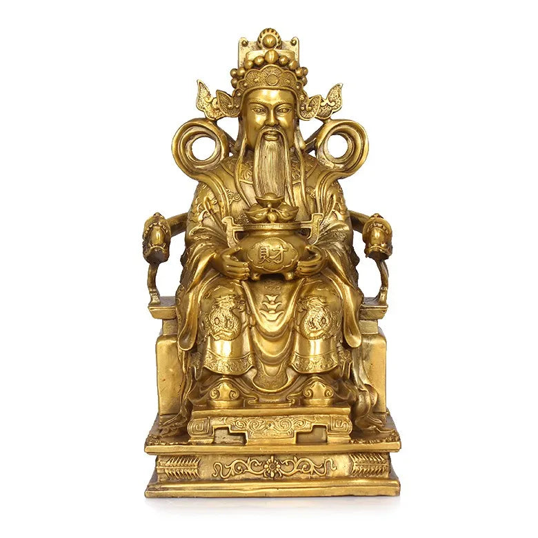 TOP GOOD LARGE # office home protective- Talisman House Protection Cai Shen Ye God of wealth Money Drawing bronze statue