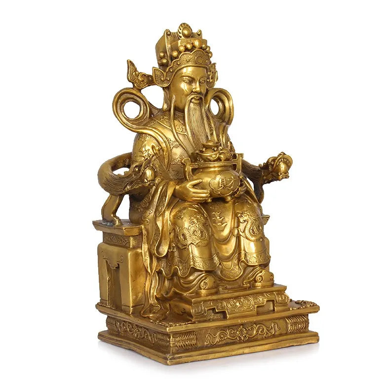 TOP GOOD LARGE # office home protective- Talisman House Protection Cai Shen Ye God of wealth Money Drawing bronze statue