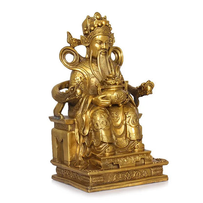 TOP GOOD LARGE # office home protective- Talisman House Protection Cai Shen Ye God of wealth Money Drawing bronze statue