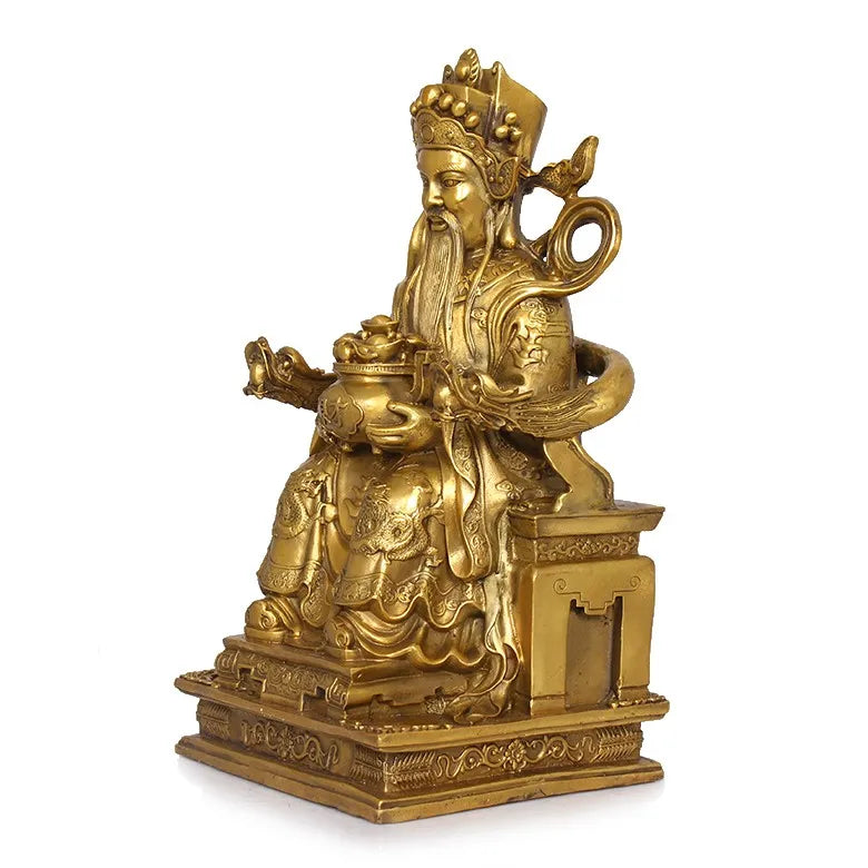 TOP GOOD LARGE # office home protective- Talisman House Protection Cai Shen Ye God of wealth Money Drawing bronze statue