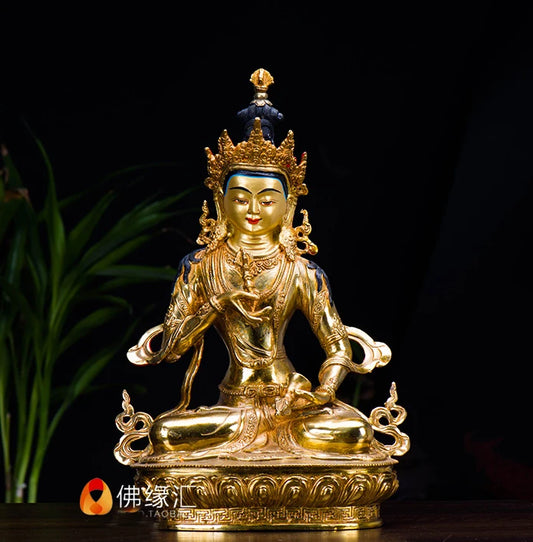TOP GOOD  NEW-HOME efficacious Talisman Buddhism India Nepal handmade Gilding Gold-plated Vajrasattva Buddha statue  30CM Large