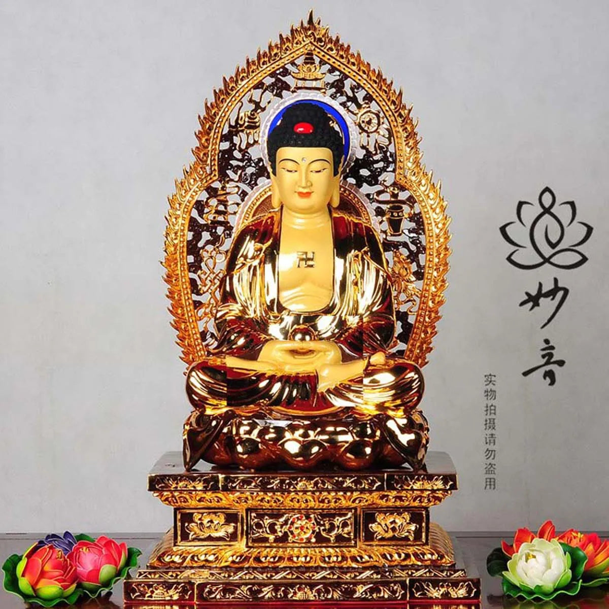 TOP GOOD OFFICE HOME Health  Protection figure of Buddha# Buddhism Consecrate the Buddha 24K gilding brass statue 65 CM