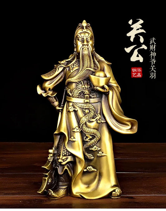 TOP GOOD OFFICE HOME Protection Talisman Money Drawing Martial god of wealth guan gong Guandi bronze statue-30 CM TALL