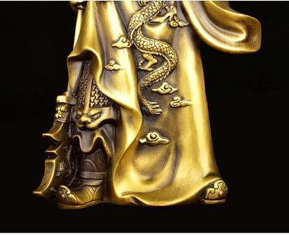 TOP GOOD OFFICE HOME Protection Talisman Money Drawing Martial god of wealth guan gong Guandi bronze statue-30 CM TALL