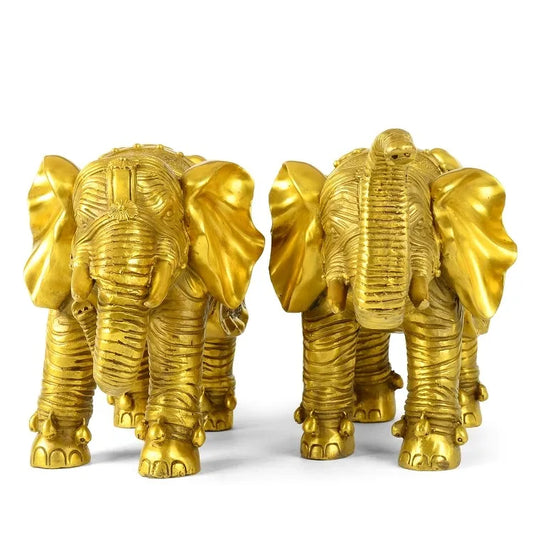 TOP GOOD OFFICE HOME Protection auspicious Talisman Money Drawing Thailand Elephant bronze statue-33 CM LONG
