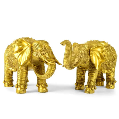 TOP GOOD OFFICE HOME Protection auspicious Talisman Money Drawing Thailand Elephant bronze statue-33 CM LONG