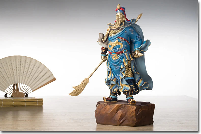 TOP GOOD Talisman Money Drawing Martial god of wealth guan gong Guandi bronze Hand engraving art sculpture 50CM