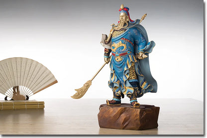 TOP GOOD Talisman Money Drawing Martial god of wealth guan gong Guandi bronze Hand engraving art sculpture 50CM