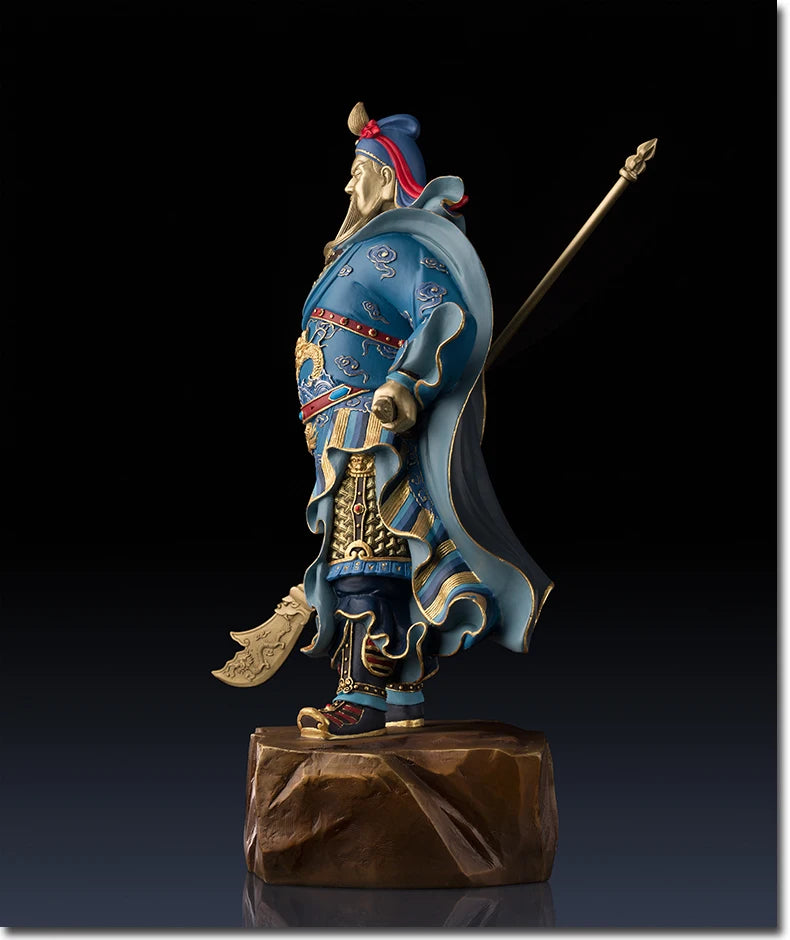 TOP GOOD Talisman Money Drawing Martial god of wealth guan gong Guandi bronze Hand engraving art sculpture 50CM