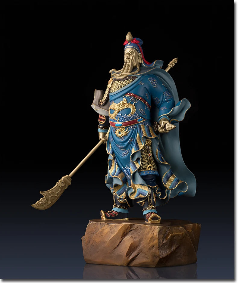 TOP GOOD Talisman Money Drawing Martial god of wealth guan gong Guandi bronze Hand engraving art sculpture 50CM