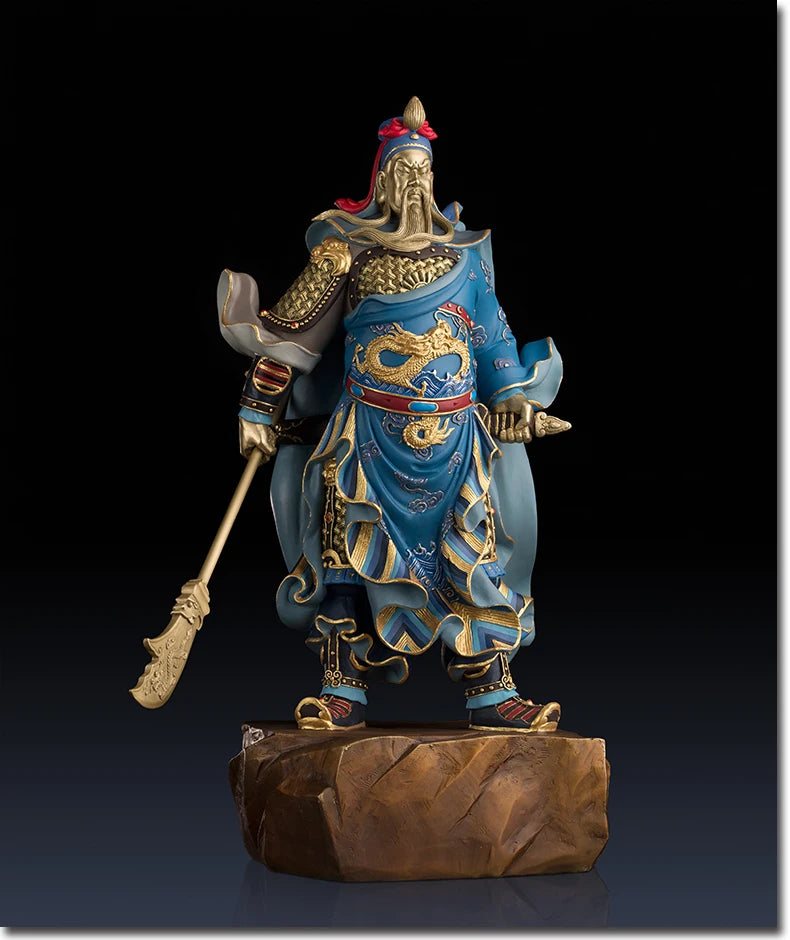 TOP GOOD Talisman Money Drawing Martial god of wealth guan gong Guandi bronze Hand engraving art sculpture 50CM