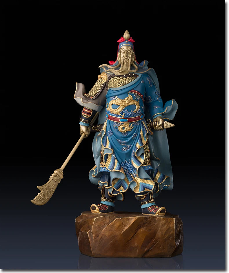 TOP GOOD Talisman Money Drawing Martial god of wealth guan gong Guandi bronze Hand engraving art sculpture 50CM