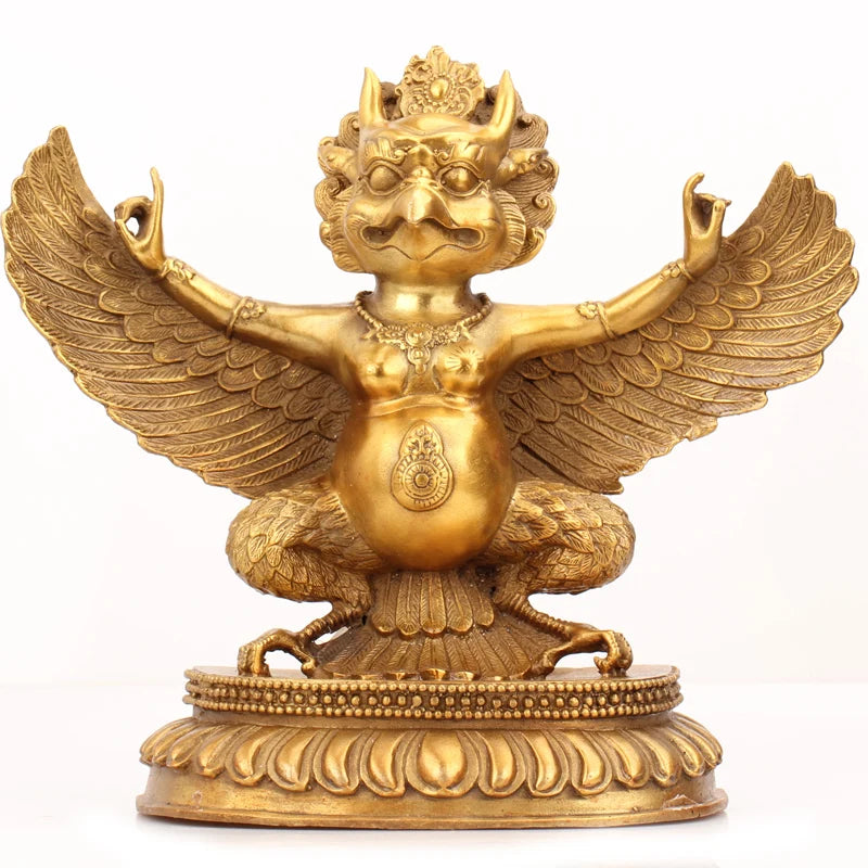 TOP GOOD Talisman  Protection # KAI GUANG exorcise evil spirits Garuda Dhwaja Garuda Dharma brass statue 26 CM