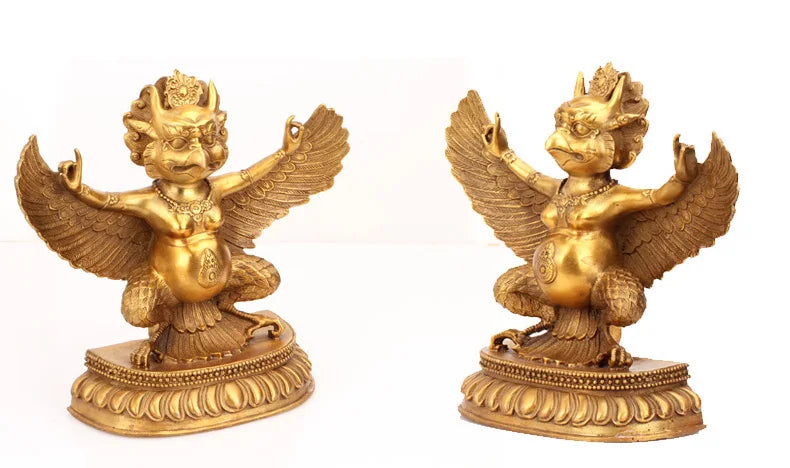 TOP GOOD Talisman  Protection # KAI GUANG exorcise evil spirits Garuda Dhwaja Garuda Dharma brass statue 26 CM