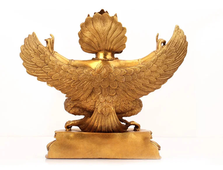 TOP GOOD Talisman  Protection # KAI GUANG exorcise evil spirits Garuda Dhwaja Garuda Dharma brass statue 26 CM