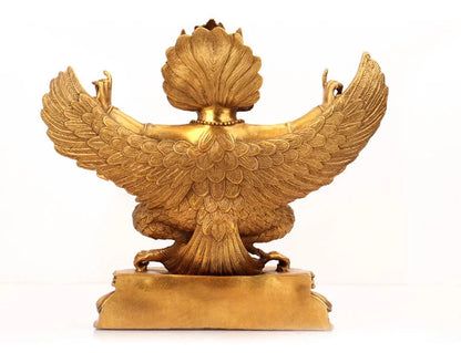 TOP GOOD Talisman  Protection # KAI GUANG exorcise evil spirits Garuda Dhwaja Garuda Dharma brass statue 26 CM