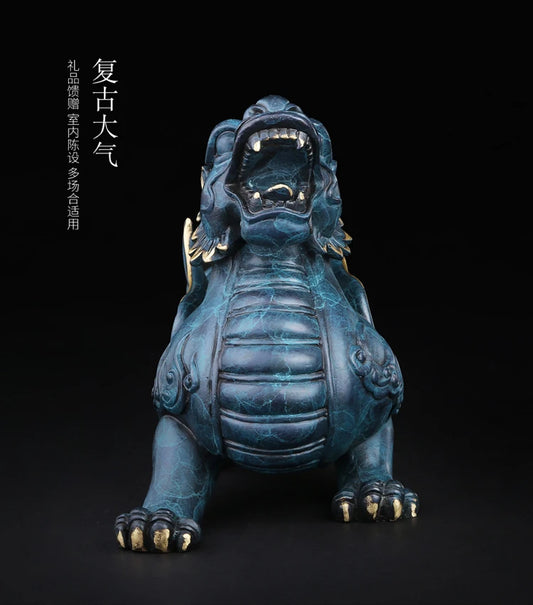TOP GOOD bless family home Shop business Exorcise evil spirits GOOD LUCK FENG SHUI brass lightning Female PI XIU statue