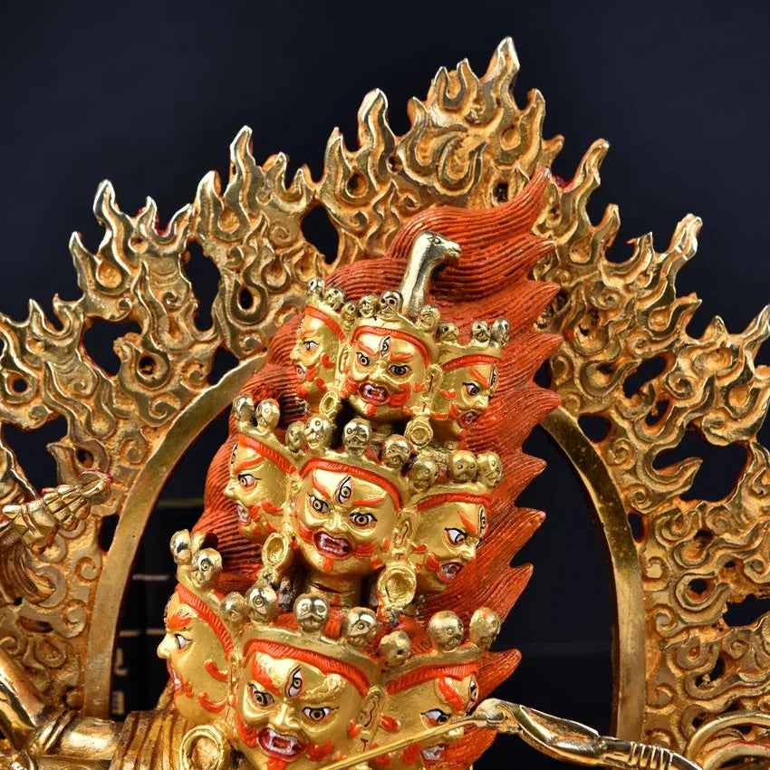 TOP GOOD buddha statue # 32 CM # HOME Talisman  Protection # Tibetan Buddhism Rahula Gilding brass statue