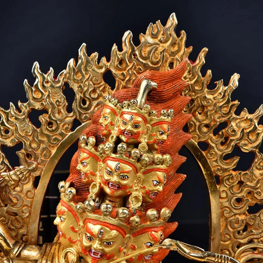 TOP GOOD buddha statue # 32 CM # HOME Talisman  Protection # Tibetan Buddhism Rahula Gilding brass statue