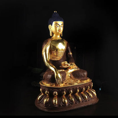 TOP GOOD buddha statue  wholesale # 44 CM # Tibetan Buddhism Shakyamuni Buddha Gold-plated brass statue # HOME Talisman