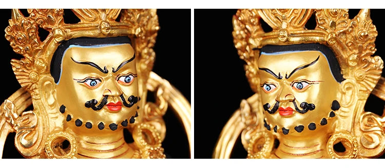 TOP GOOD efficacious Protection # 12 inch Buddhism Buddha gilding Yellow fortune god Zanbala brass statue