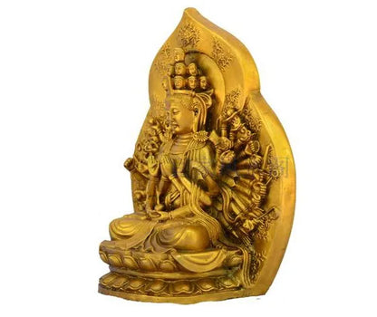 TOP GOOD efficacious Protection Talisman # Thousand-hand goddess Bodhisattva brass statue--23 CM TALL