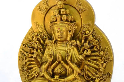TOP GOOD efficacious Protection Talisman # Thousand-hand goddess Bodhisattva brass statue--23 CM TALL