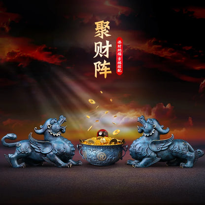 TOP GOOD family home Shop thriving business money Exorcise evil spirits GOOD LUCK FENG SHUI brass dragon PI XIU Ornament