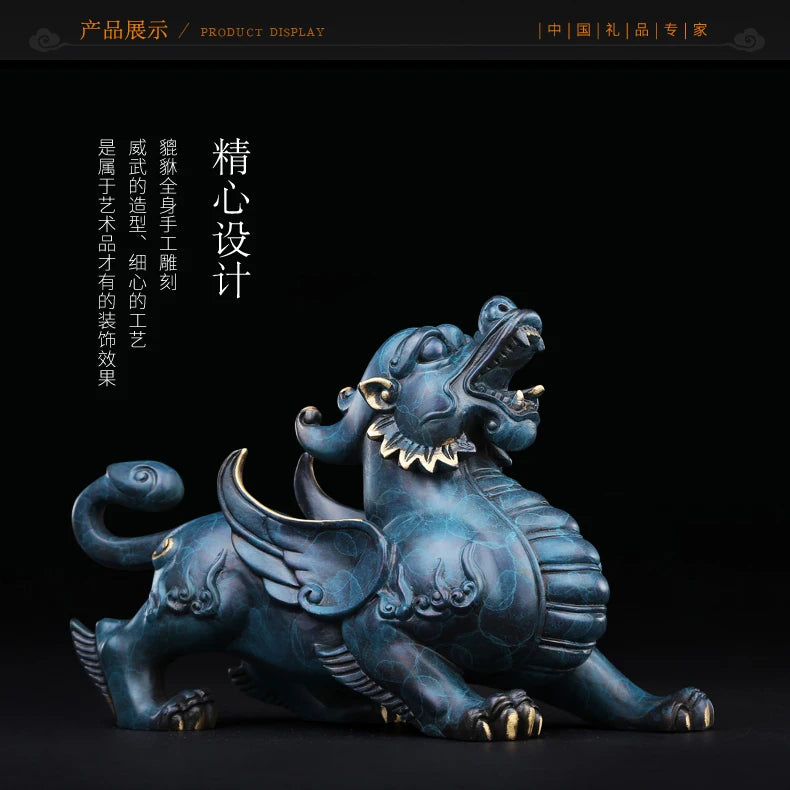 TOP GOOD family home Shop thriving business money Exorcise evil spirits GOOD LUCK FENG SHUI brass dragon PI XIU Ornament