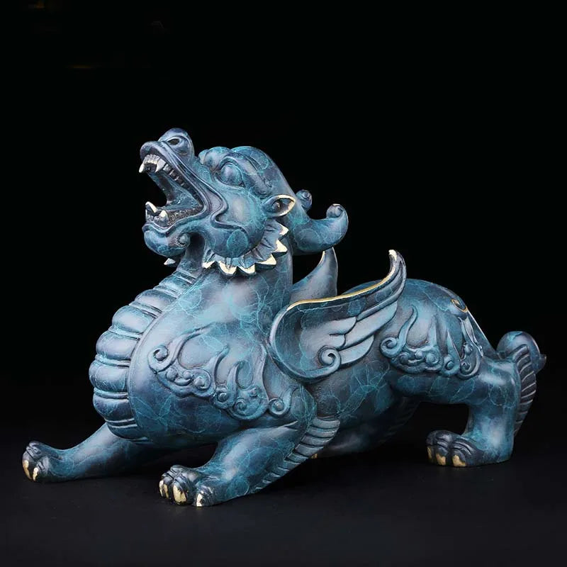TOP GOOD family home Shop thriving business money Exorcise evil spirits GOOD LUCK FENG SHUI brass dragon PI XIU Ornament