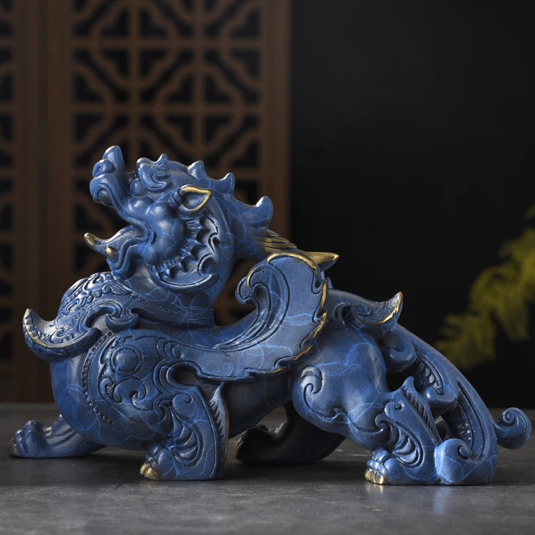 TOP GOOD family home Shop thriving business money Exorcise evil spirits GOOD LUCK FENG SHUI brass dragon PI XIU Ornament
