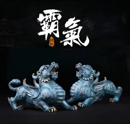 TOP GOOD family home Shop thriving business money Exorcise evil spirits GOOD LUCK FENG SHUI brass dragon PI XIU Ornament