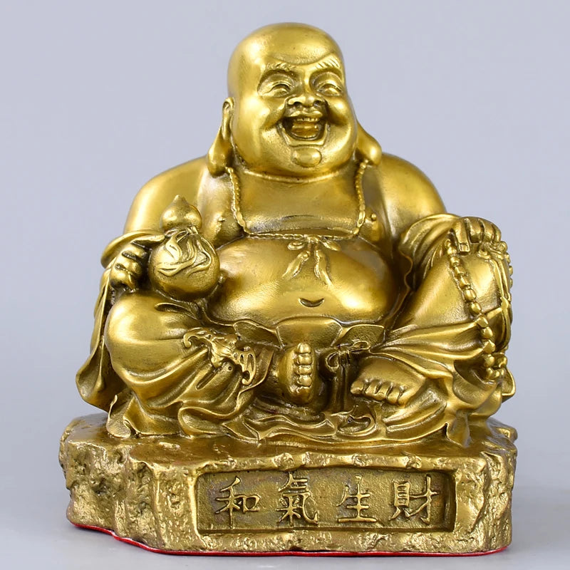TOP GOOD family home Shop thriving business money GOOD LUCK  Maitreya God of wealth Buddha FENG SHUI Copper statue