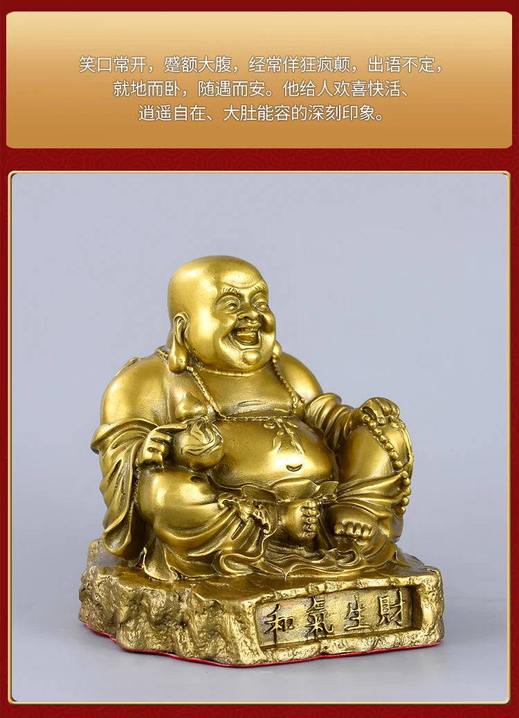 TOP GOOD family home Shop thriving business money GOOD LUCK  Maitreya God of wealth Buddha FENG SHUI Copper statue