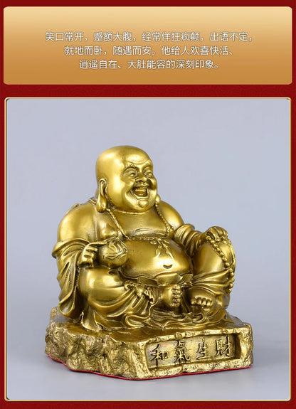 TOP GOOD family home Shop thriving business money GOOD LUCK  Maitreya God of wealth Buddha FENG SHUI Copper statue