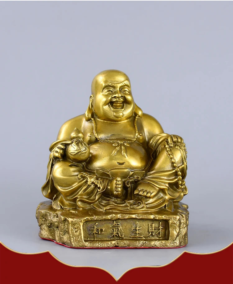 TOP GOOD family home Shop thriving business money GOOD LUCK  Maitreya God of wealth Buddha FENG SHUI Copper statue