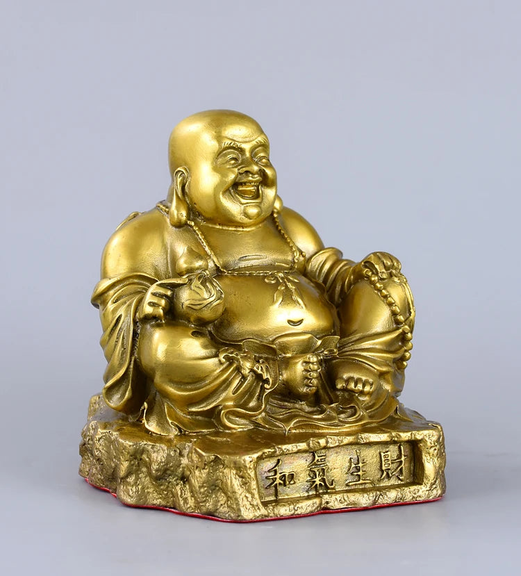 TOP GOOD family home Shop thriving business money GOOD LUCK  Maitreya God of wealth Buddha FENG SHUI Copper statue