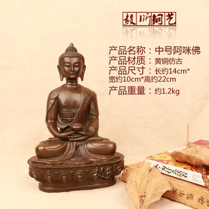 TOP GOOD figure of Buddha HOME  Talisman House Protection # 3P Tibetan Nepal Buddhism Phra Sompo Buddha brass statue