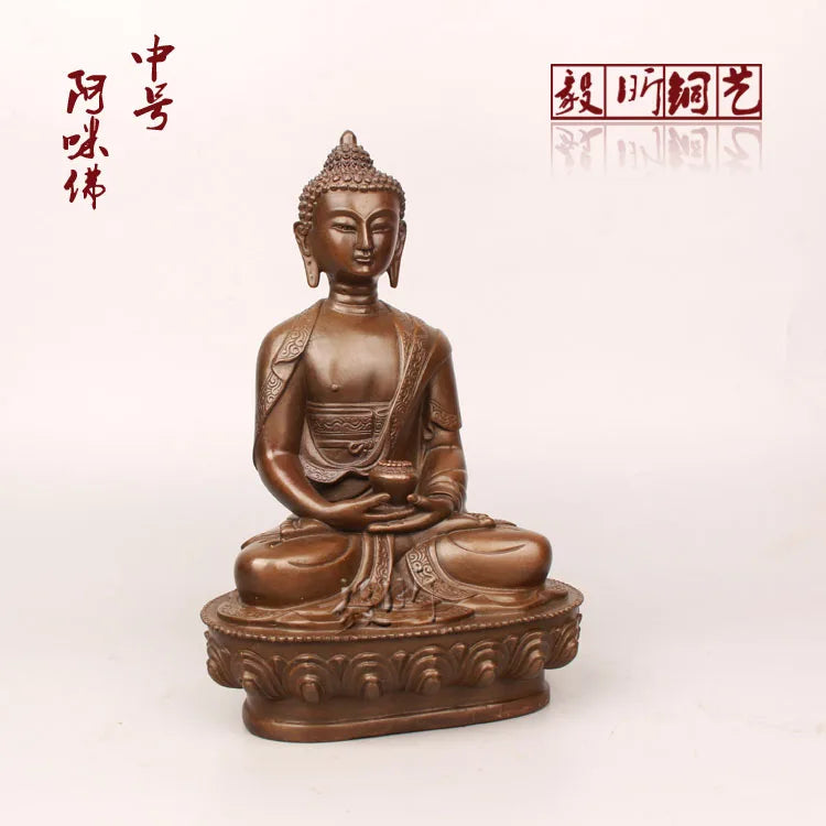 TOP GOOD figure of Buddha HOME  Talisman House Protection # 3P Tibetan Nepal Buddhism Phra Sompo Buddha brass statue