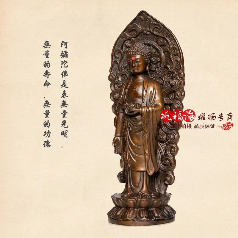 TOP GOOD  home LIVING ROOM protective- Mascot the Buddhist Amitabha bronze statue sculpture Decoration