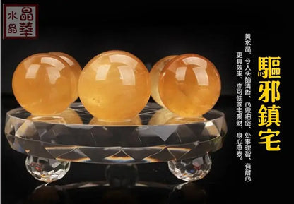 TOP GOOD home  Protection Money Drawing GOOD LUCK # FENG SHUI occidental topaz Crystal 7 star magic array ball statue