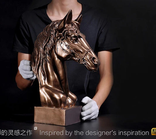 TOP GOOD  home office business  FENG SHUI Talisman Protection Auspicious Lucky Success HORSE Sculpture statue 43CM