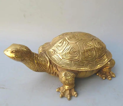 TOP GOOD  office home FENG SHUI Talisman Protection -exorcise evil spirits Money Drawing Golden turtle statue 33CM
