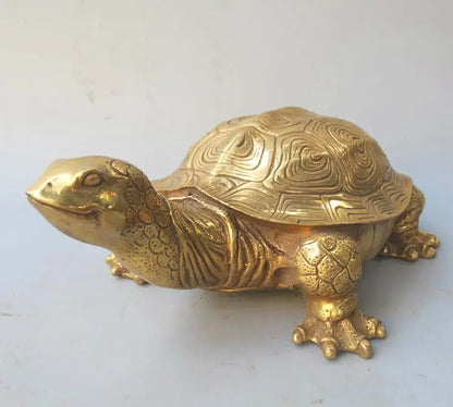 TOP GOOD  office home FENG SHUI Talisman Protection -exorcise evil spirits Money Drawing Golden turtle statue 33CM